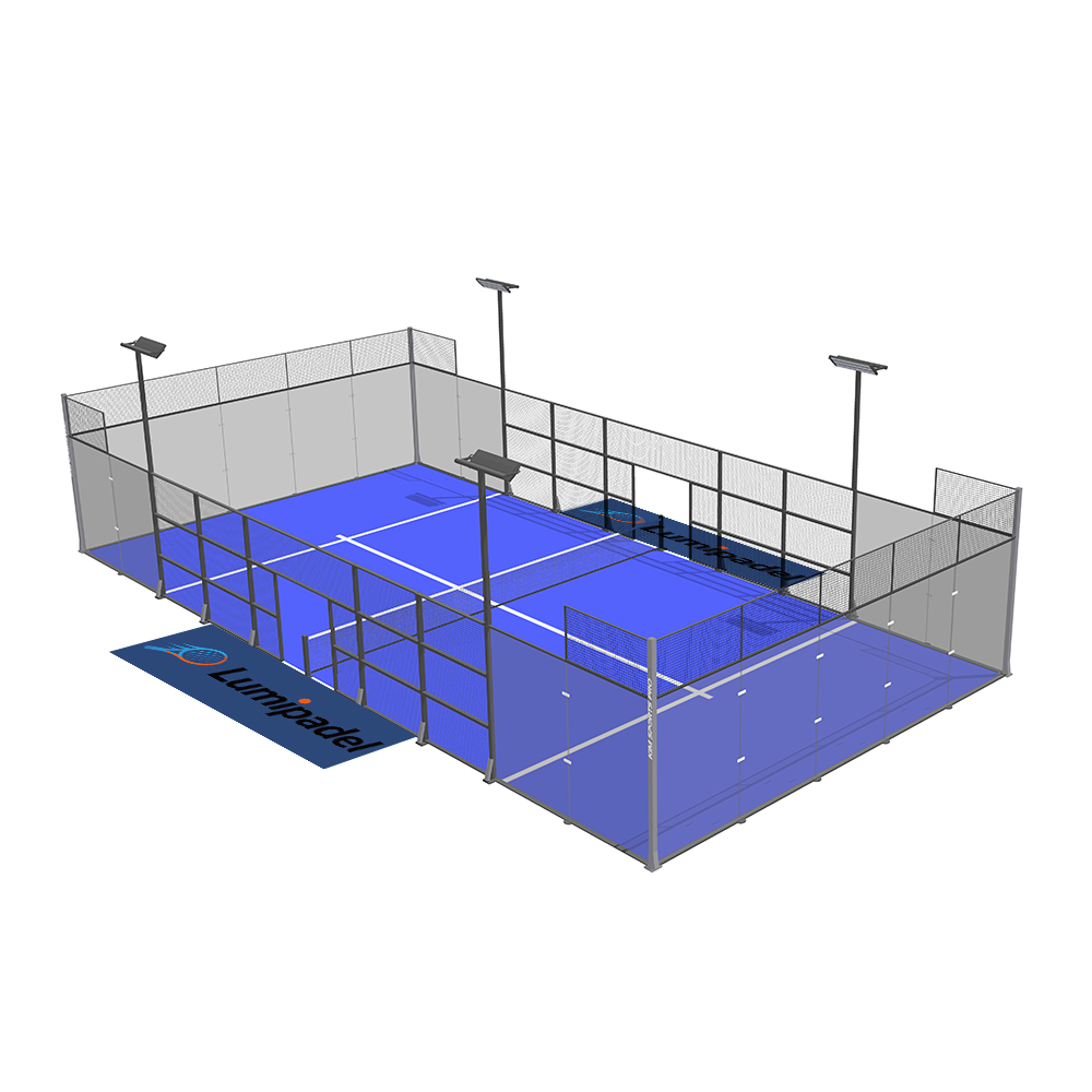 LumiPadel Panoramic court with panoramic glass design