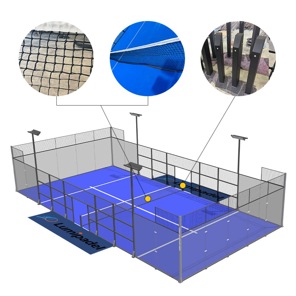Padel court net system