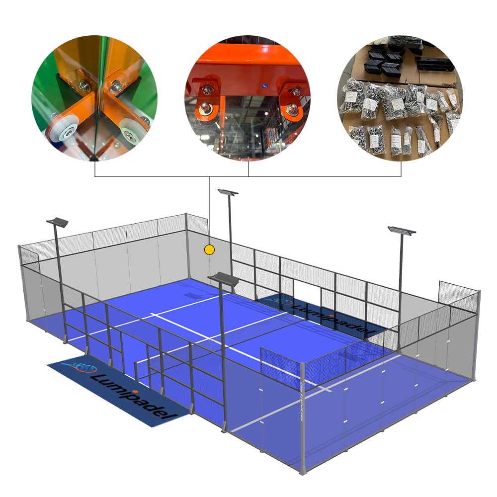 Padel court hardware kit